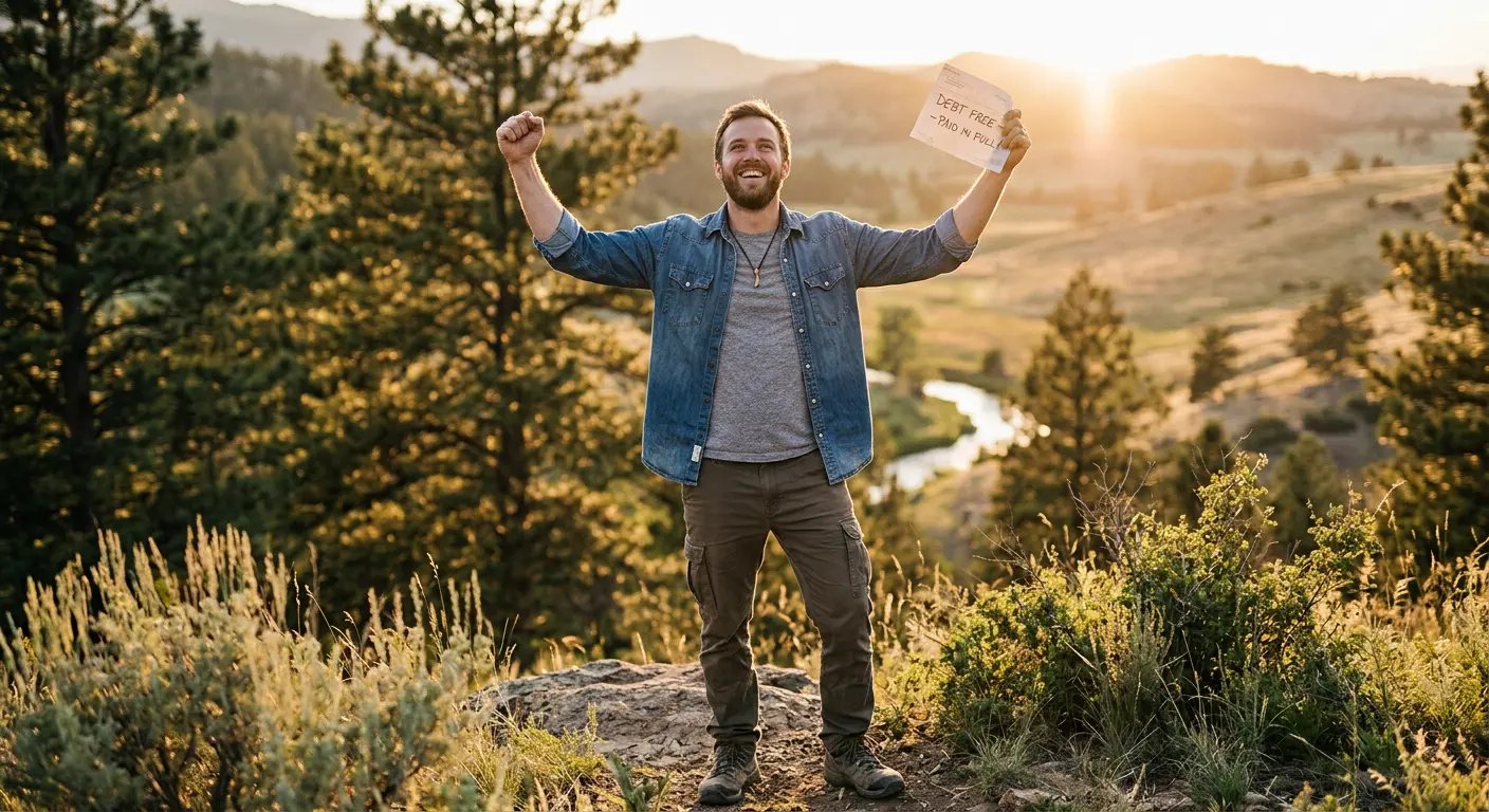 Jeff celebrating debt freedom